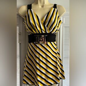 Dressy camisole style top with belt decor